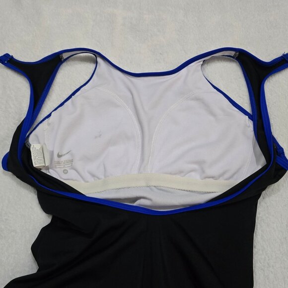 Nike One-Piece Swimsuit M – Black & Blue Racerback w/ Adjustable Clasp EUC - Picture 5 of 10